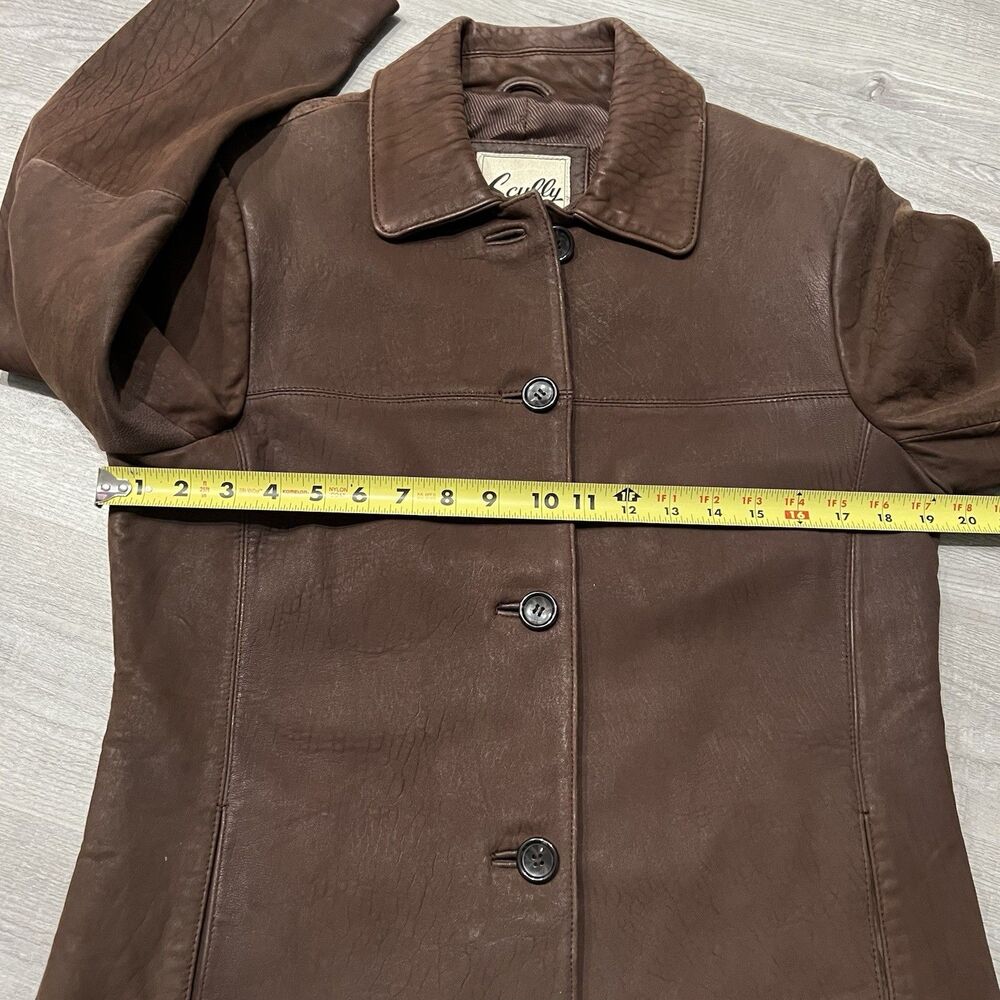 Scully Womens Brown Leather Button Down Jacket Si… - image 5